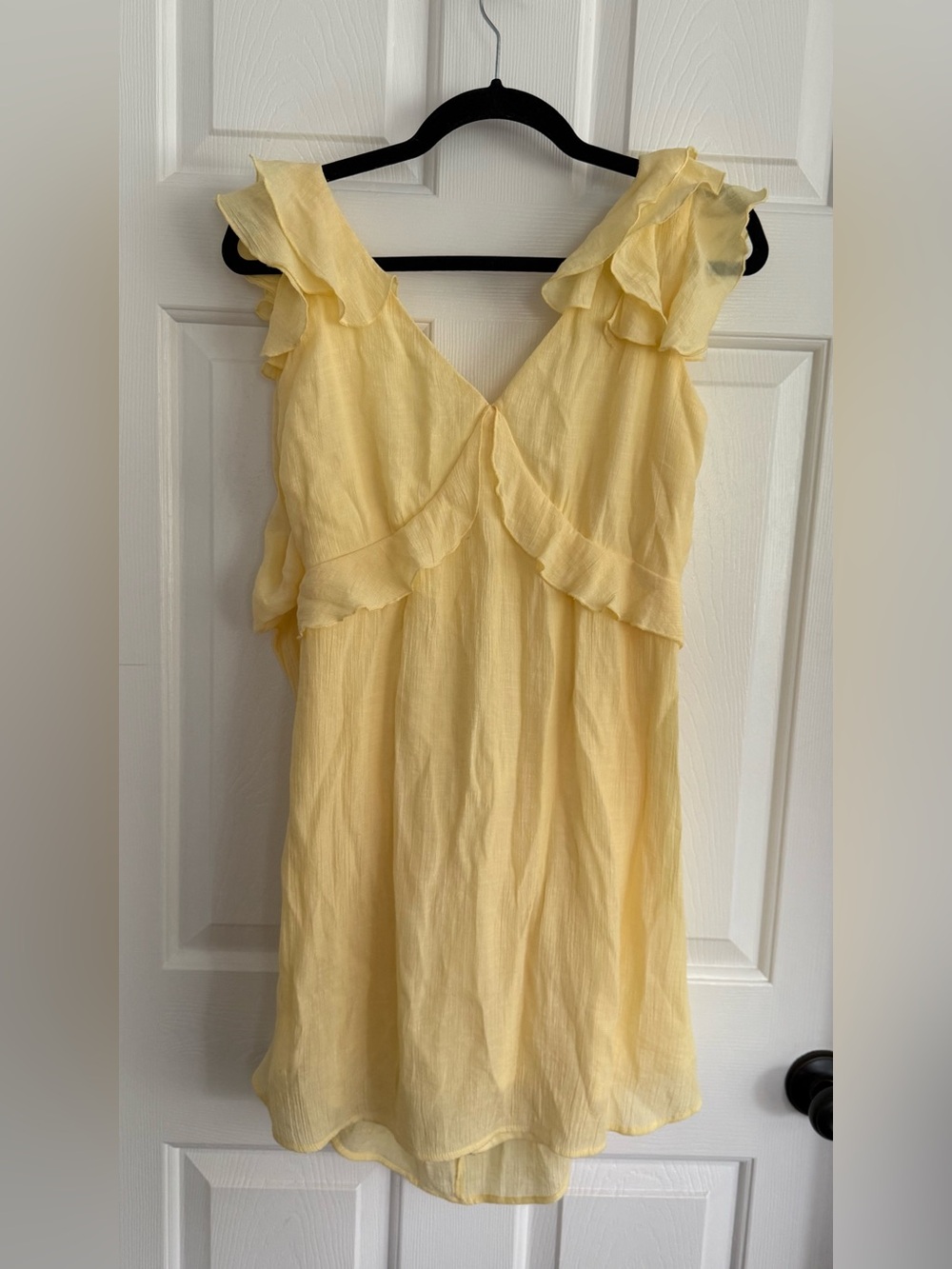 miami Pale Yellow Ruffle Detail Top